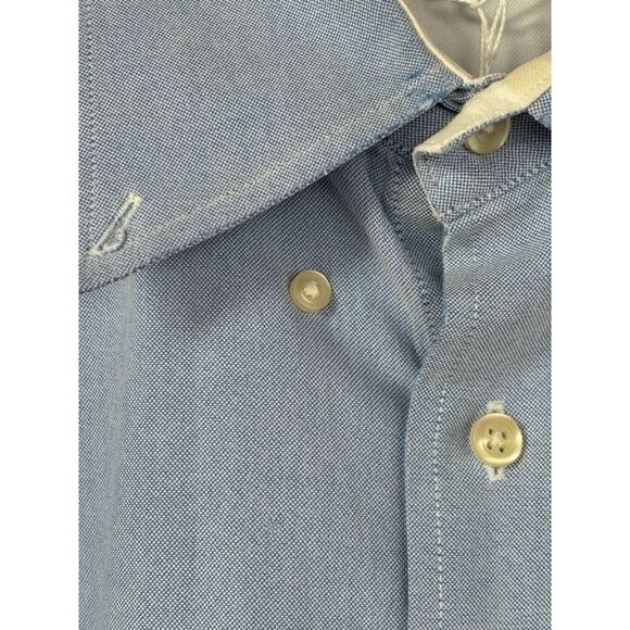 Tommy Hilfiger Men’s Large Pale Blue Button Down Poplin Long Sleeved Shirt •Flaw - Picture 12 of 14